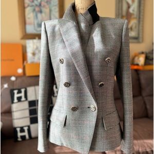 Alexandre Vauthier glen plaid double-breasted blazer